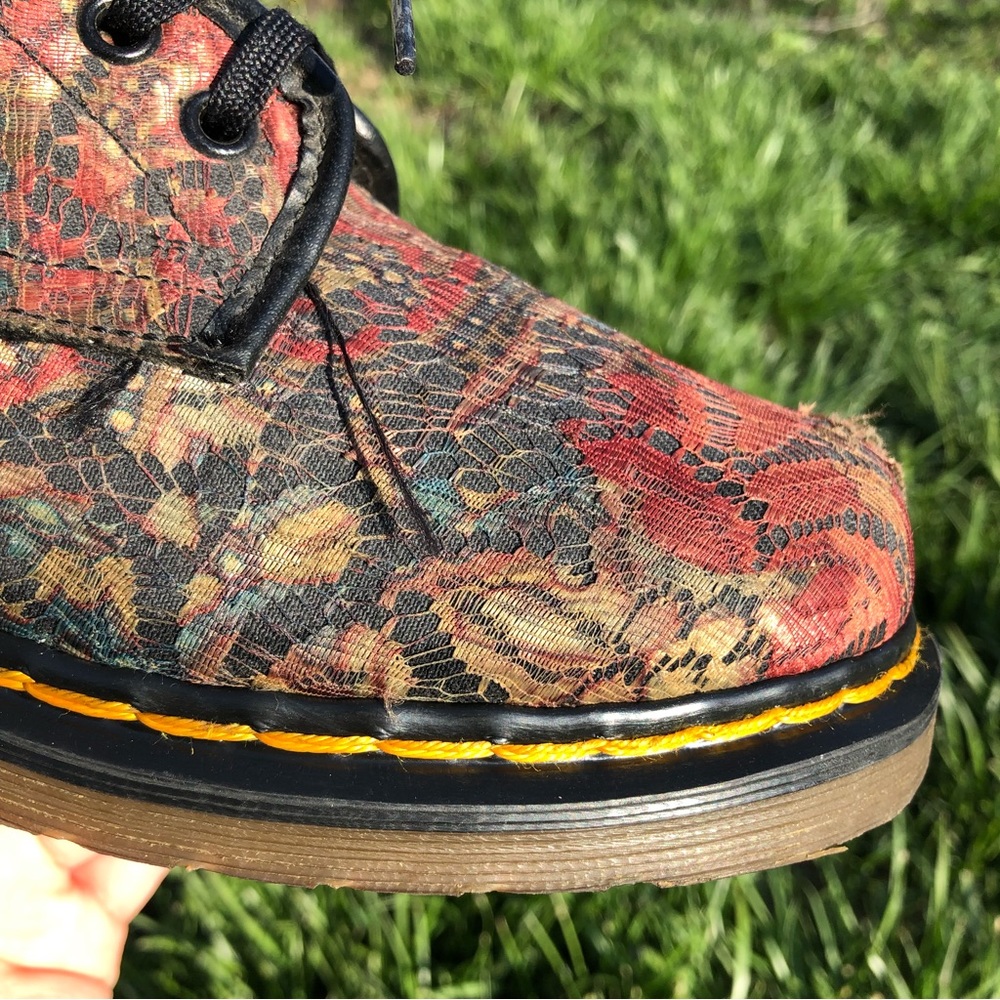 Rare 80s Dr. Martens 14 Eye Rainbow Paisley Lace Boots - Picture 6 of 16